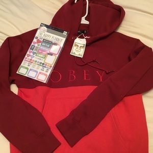 NWT Obey Hoodie & Happy Planner planner stickers